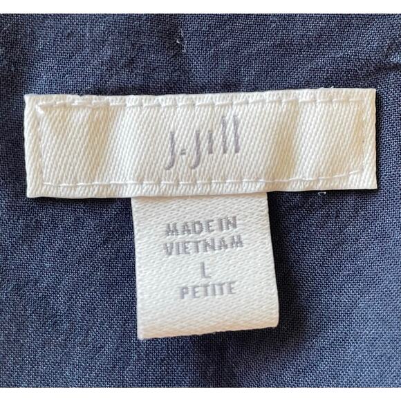 J. Jill Floral Maxi Dress Tiered V-Neck Short Flutter Sleeves Pockets Sz LP Blue - Picture 2 of 13